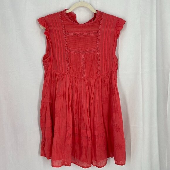 Free People Nobody Like You Babydoll Minidress Coral Size XS - Picture 3 of 10